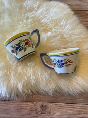 Vintage Henriot Quimper mugs ~  1960s France